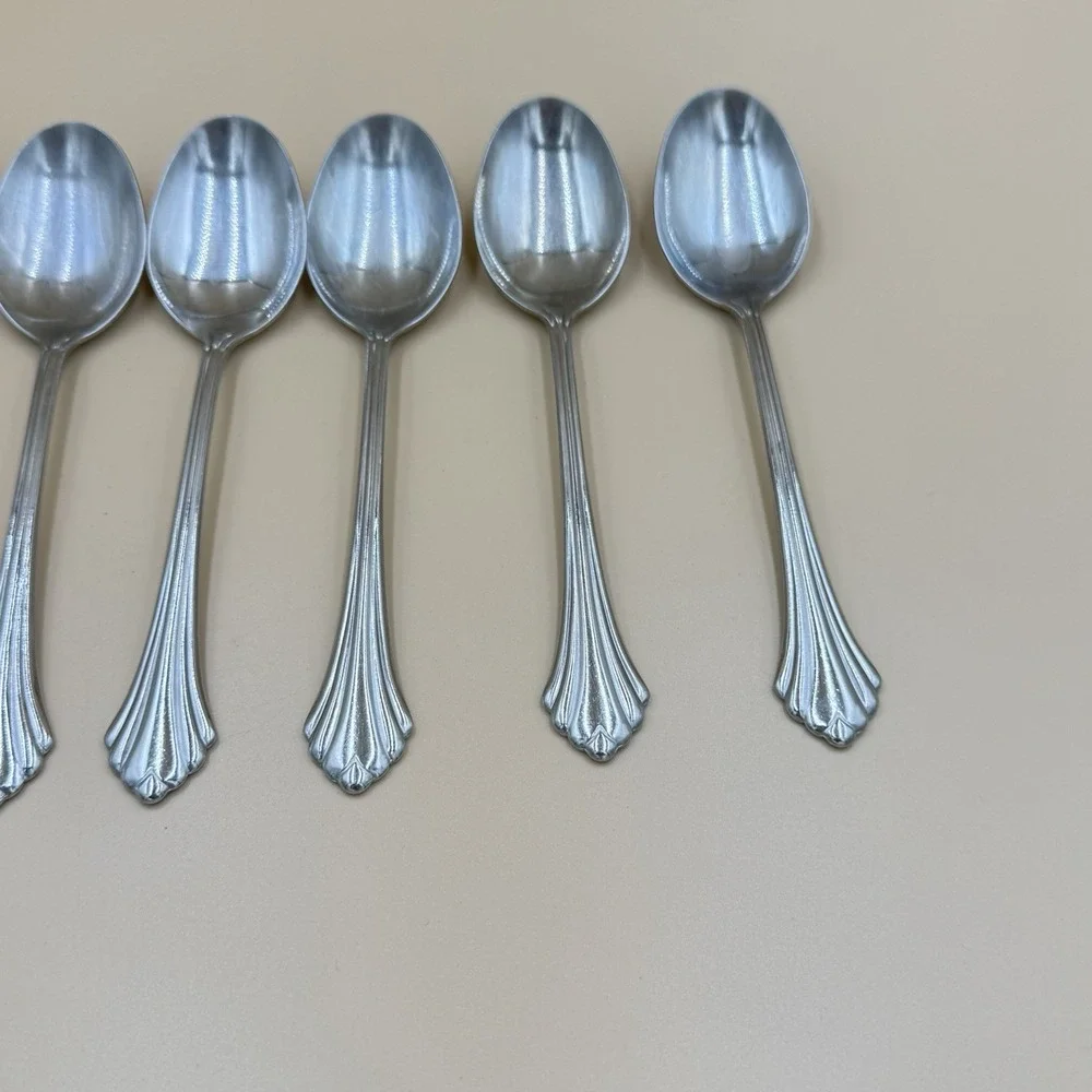 Oneida Bancroft Stainless Flatware Spoon Lot - 7 Oval Soup Spoons Replacements